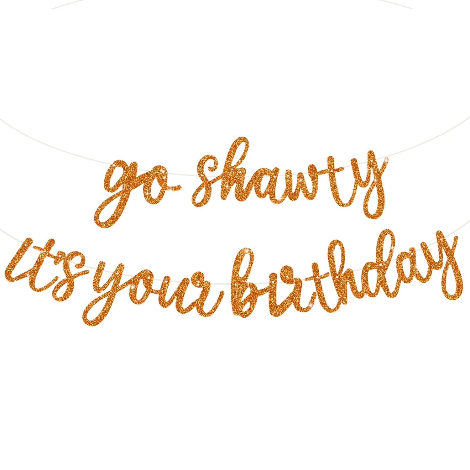 Glitter Birthday Banner - Pre-Strung & Easy Decor -10