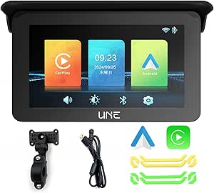 UNE バイク用ディスプレイオーディオ 無線CarPlay & Android