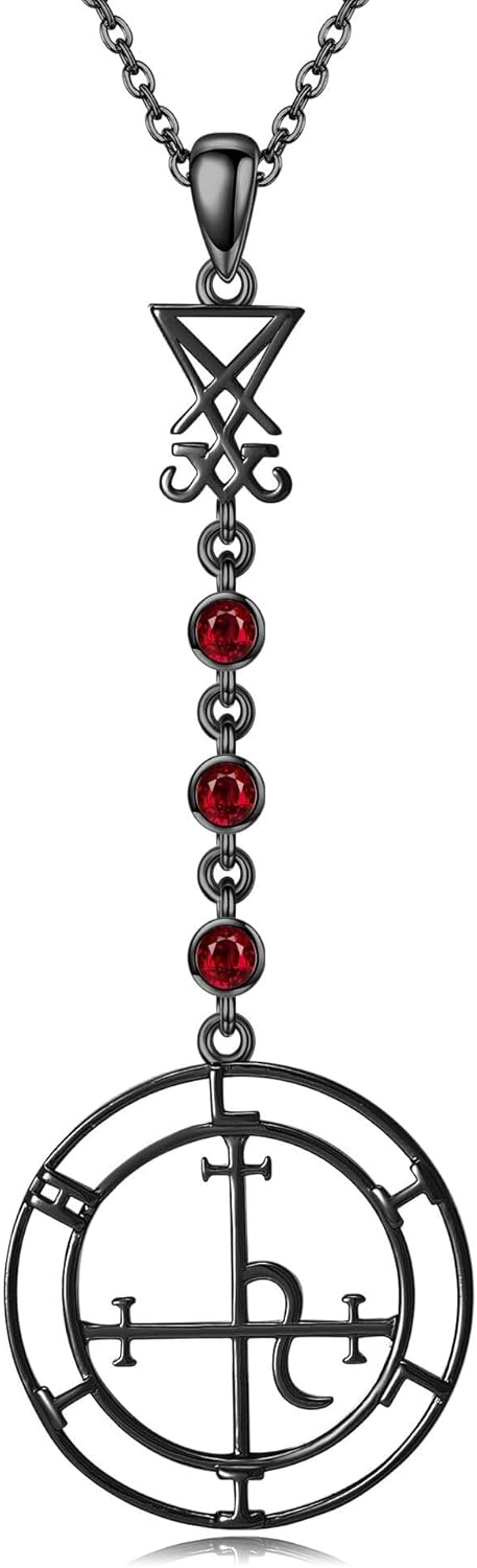 Gothic Cross/Upside Down Cross/Pentagram Necklace for Women Sterling Silver Black Gothic Jewelry for Women