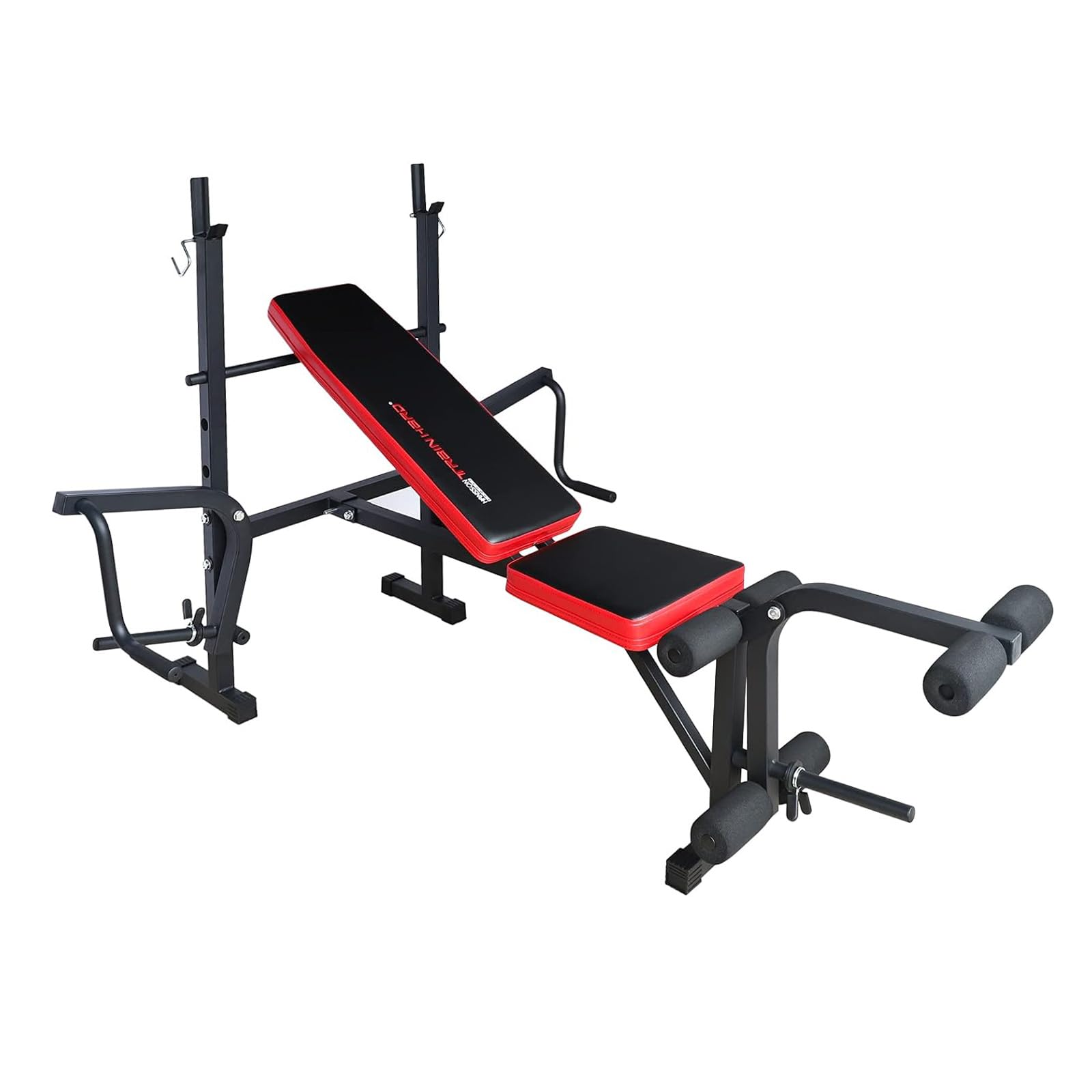 Train Hard Multifunctionele opvouwbare halterbank met beencurl, EN957 getest en gecertificeerd, in deze variant is er geen halterset