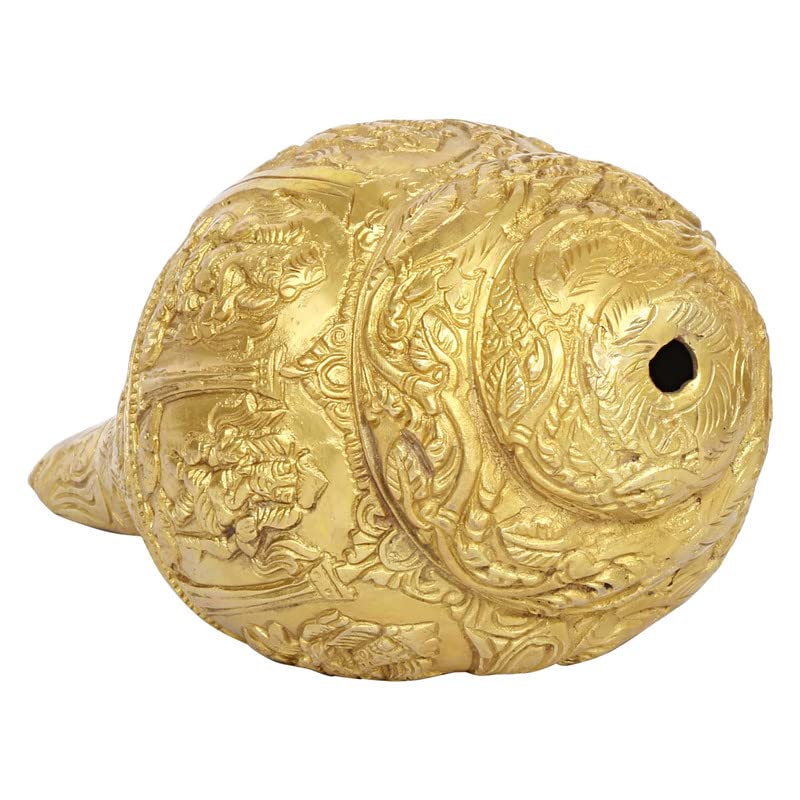 Kartique Brass Ganesha Ashta Vinayaka Hanging Shankh Gold Color Length 8 Inch