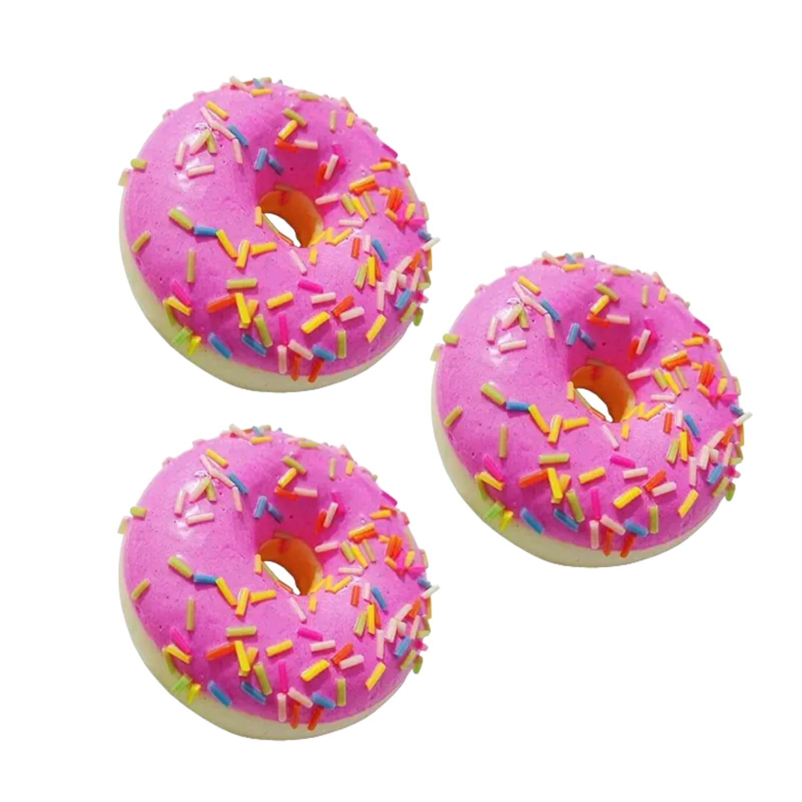 Hehglng 3Pcs Pink Fake Donuts,Stress Relief Donuts Simulation Donuts Artificial Doughnuts Dessert Cake Party Favors Decoration Photography Props Home Decoration