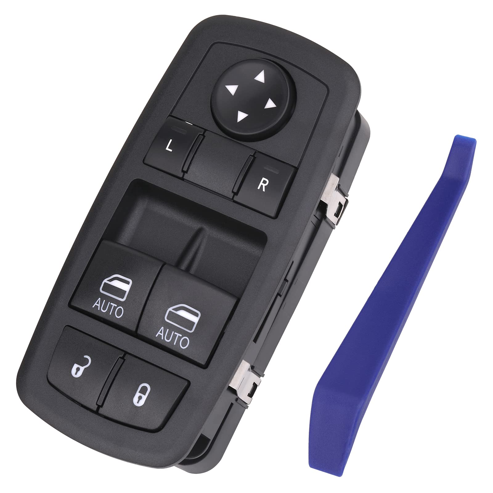 Obaee Master Window Switch Power Control Button Front Left Driver Side Compatible with Dodge Challenger 2015 2016 2017 2018 2019 2020 2021 2022, Replacement OEM 68183752AE, Double Auto 3 Pins