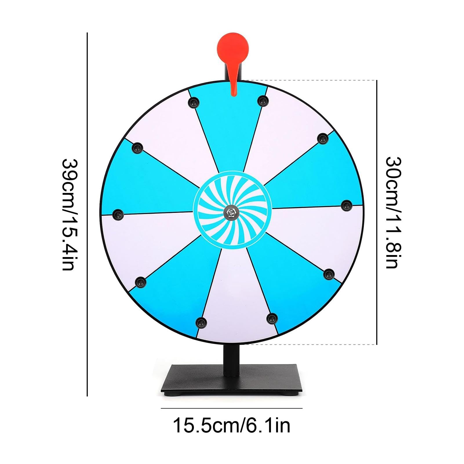 Roue rotative de 30,5 cm à faire soi-même - Portable - Roue de prix avec support coloré - Roulette porte-bonheur pour carnaval, fête, pub, jeu de fortune, roue de fortune, rotation de la roue de prix