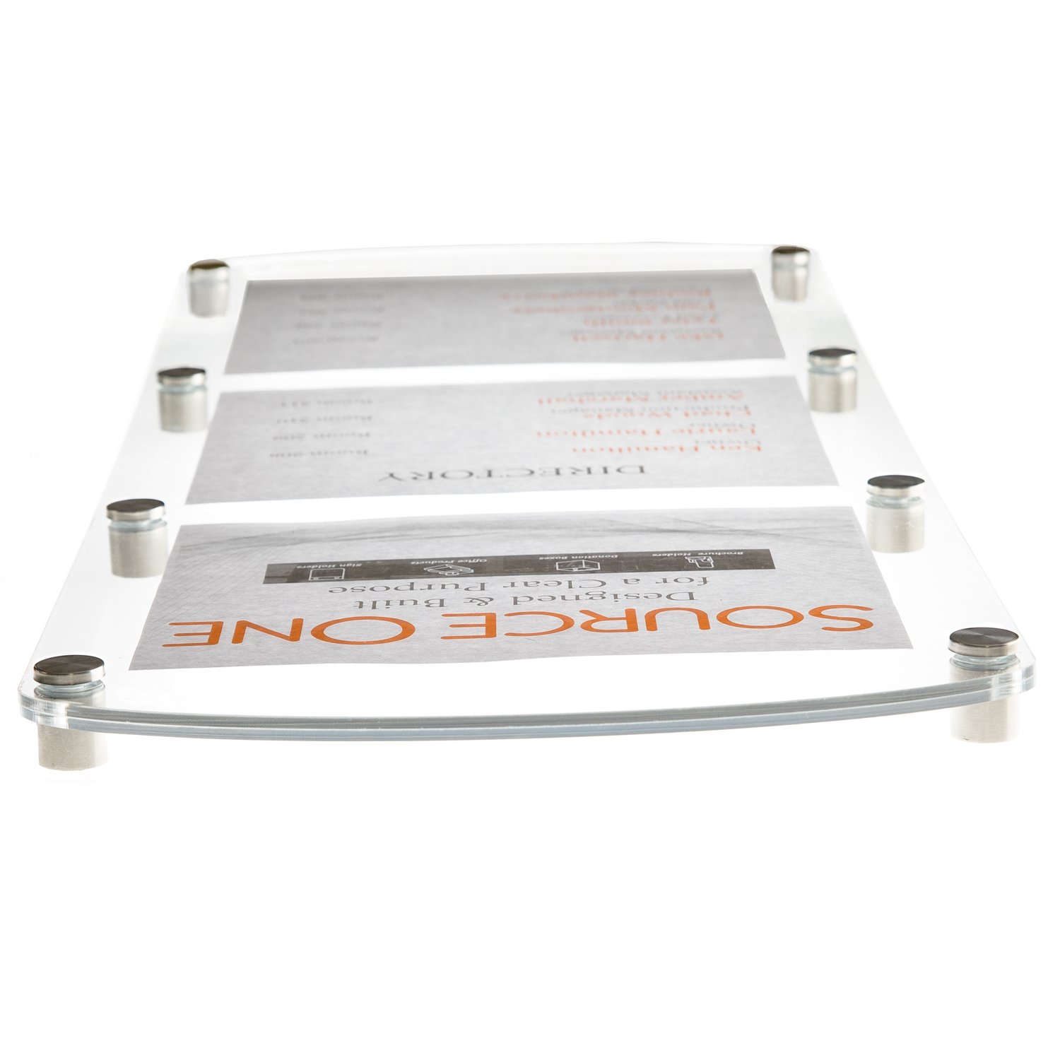Source One Deluxe - Soportes para letreros de acrílico transparente, 1 cartel, 2 letreros y 3 carteles disponibles (3 carteles, 1 paquete)