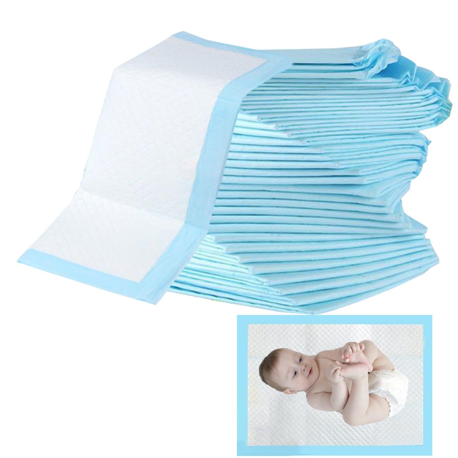 Protection Jetable Hygienique Pour Table À Langer Lit Parquet 100 Alèses Non Tissé Doux Sans Odeur Capacité Absorption 5 Tasses Liquide Pour Nouveau-né Incontinence Animaux 33x45cm