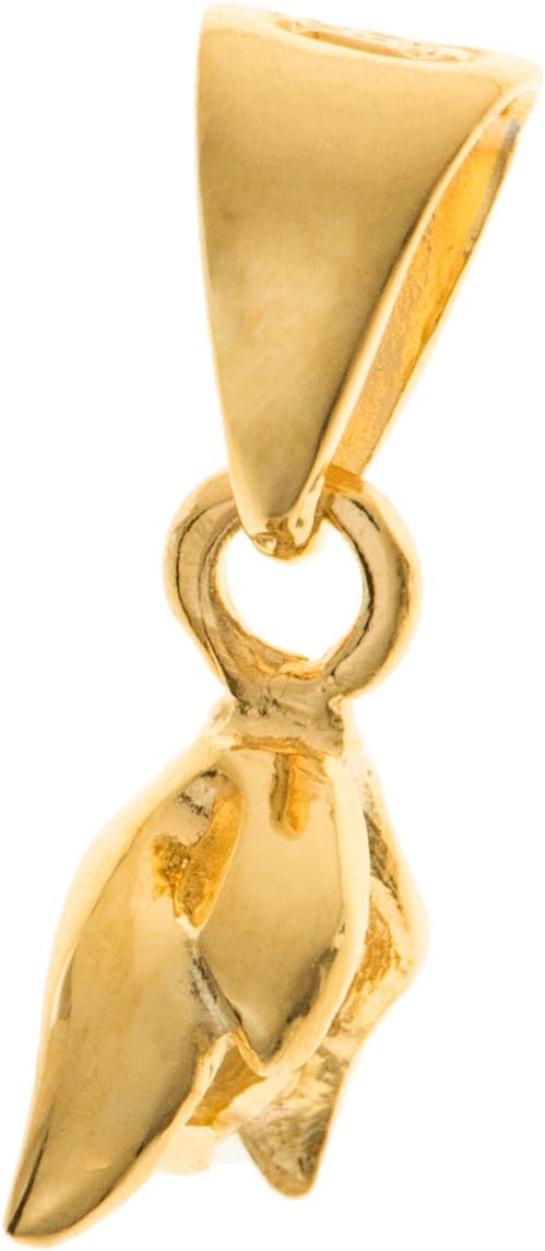 925 Sterling Silver Bail Leaf Pendant Connector Pinch Clasp/Findings/Antique Bright Gold Tone