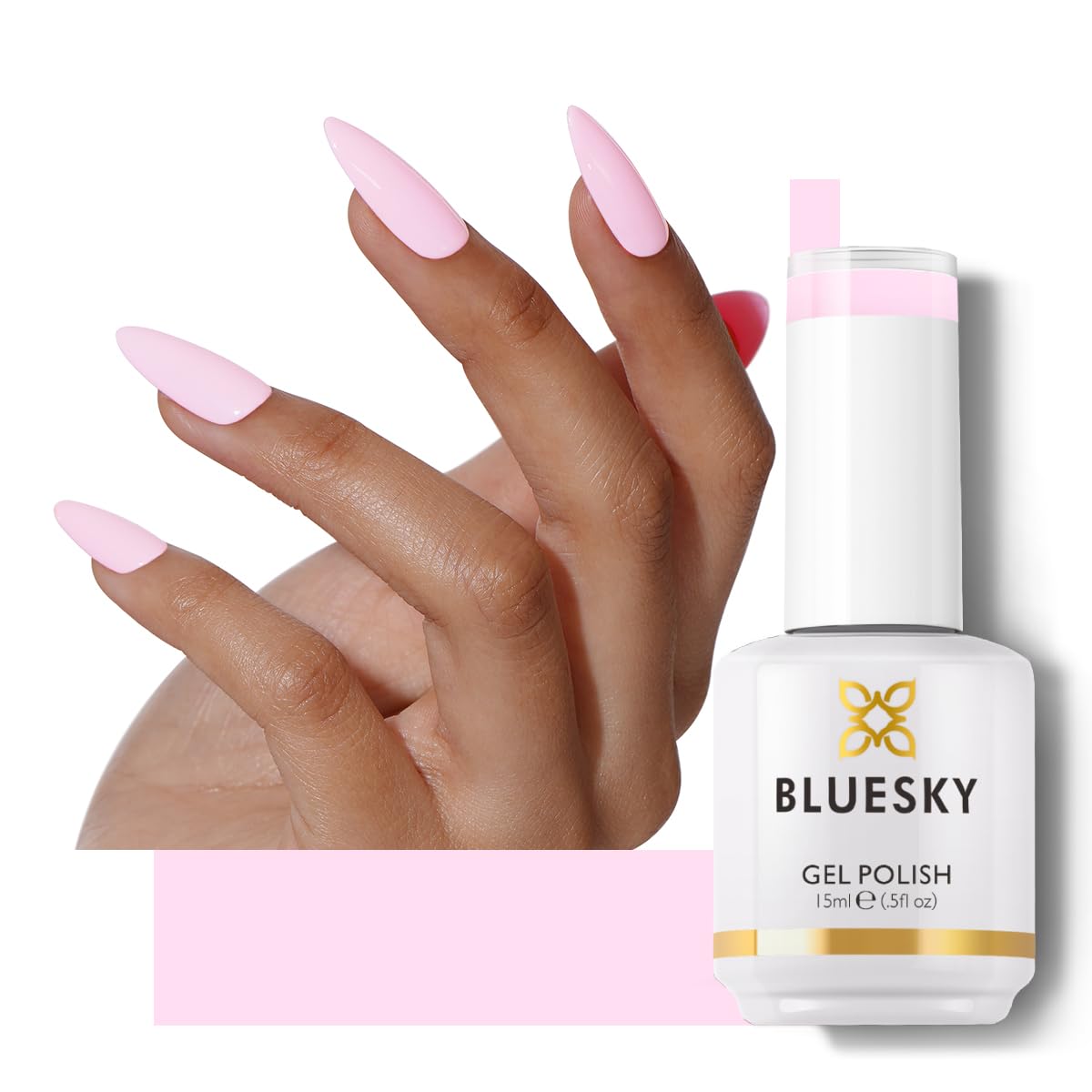 BLUESKY Light Pink Nail Polish- Baby Pink Bubble Bath Soak Off Gel Polish,Vegan,Long Lasting&Chip Resistant,Nail Art,DIY at home, Nail Lamp Needed,15ml,63933P/ALMOST LILAC