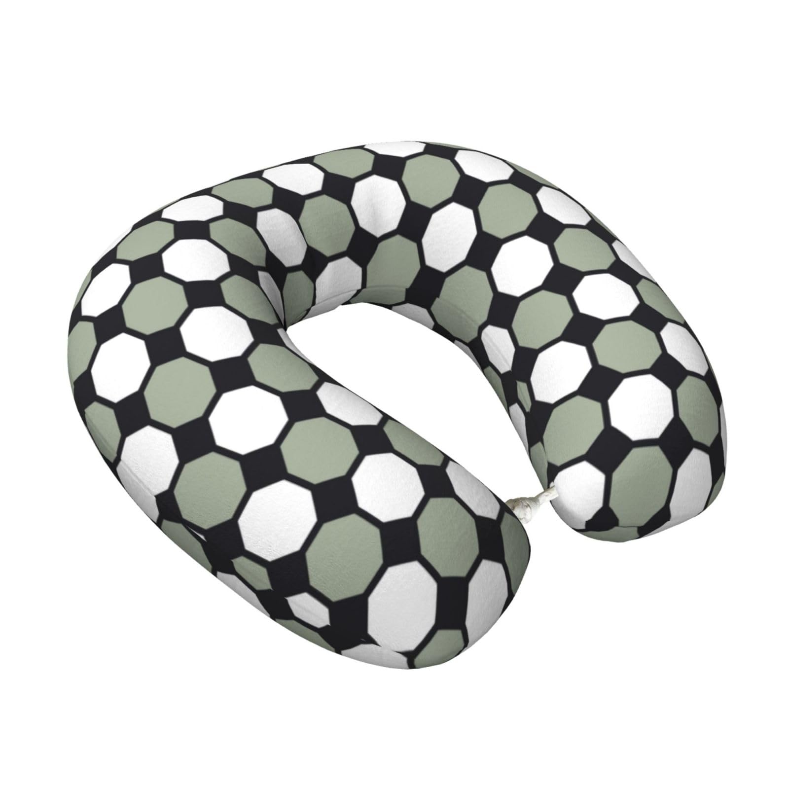 LKYMOH Seamless Octagonal Patterns, Travel Neck Pillow U-Shaped Memory Neck Support Soft Comfortable With Washable Cover For Airplane Car Traveling and Office