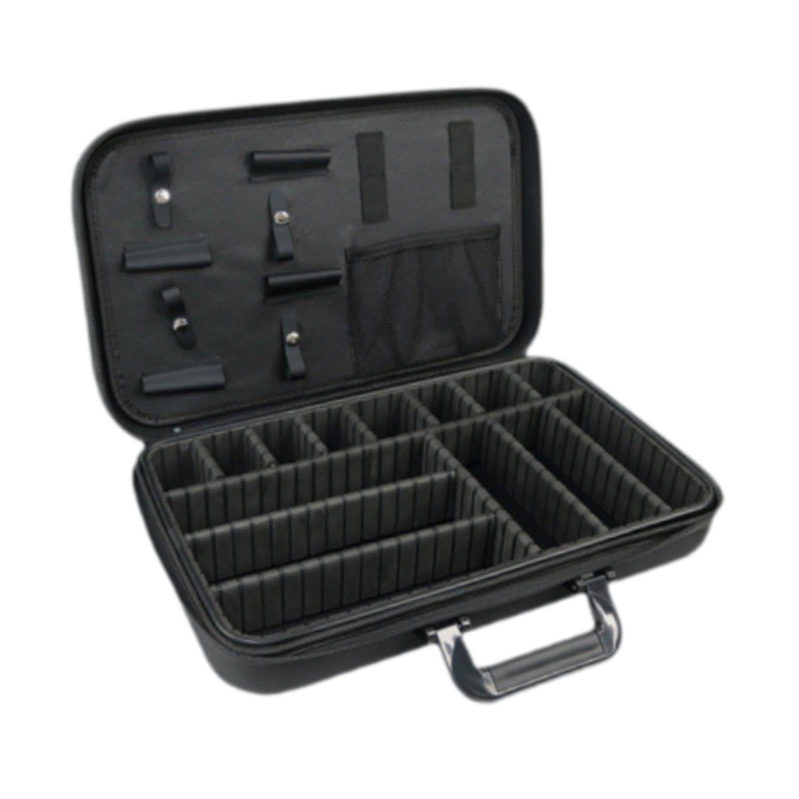 Valigetta da barbiere con maniglia, dotata di ampie partizioni rimovibili, robusta borsa da parrucchiere portatile per professionisti, organizer per