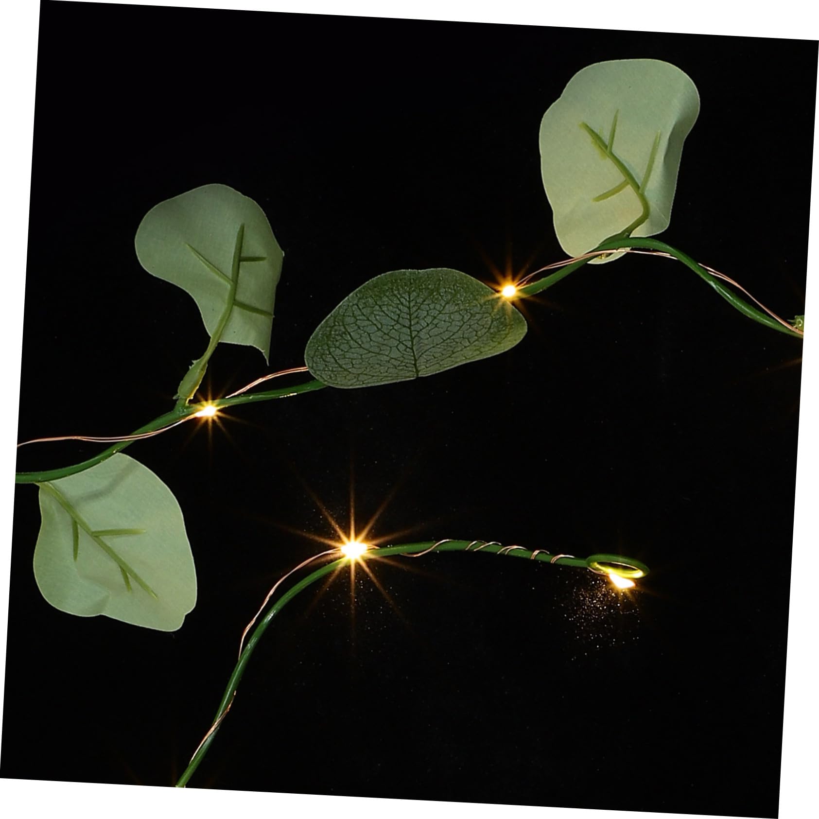 Eukalyptus Lichterkette LED Kupferdraht Warmweiß Dekorative Girlande für Innen Künstliche Grünpflanzen Deko Batterieloses LED String Light für Herbst und Weihnachten