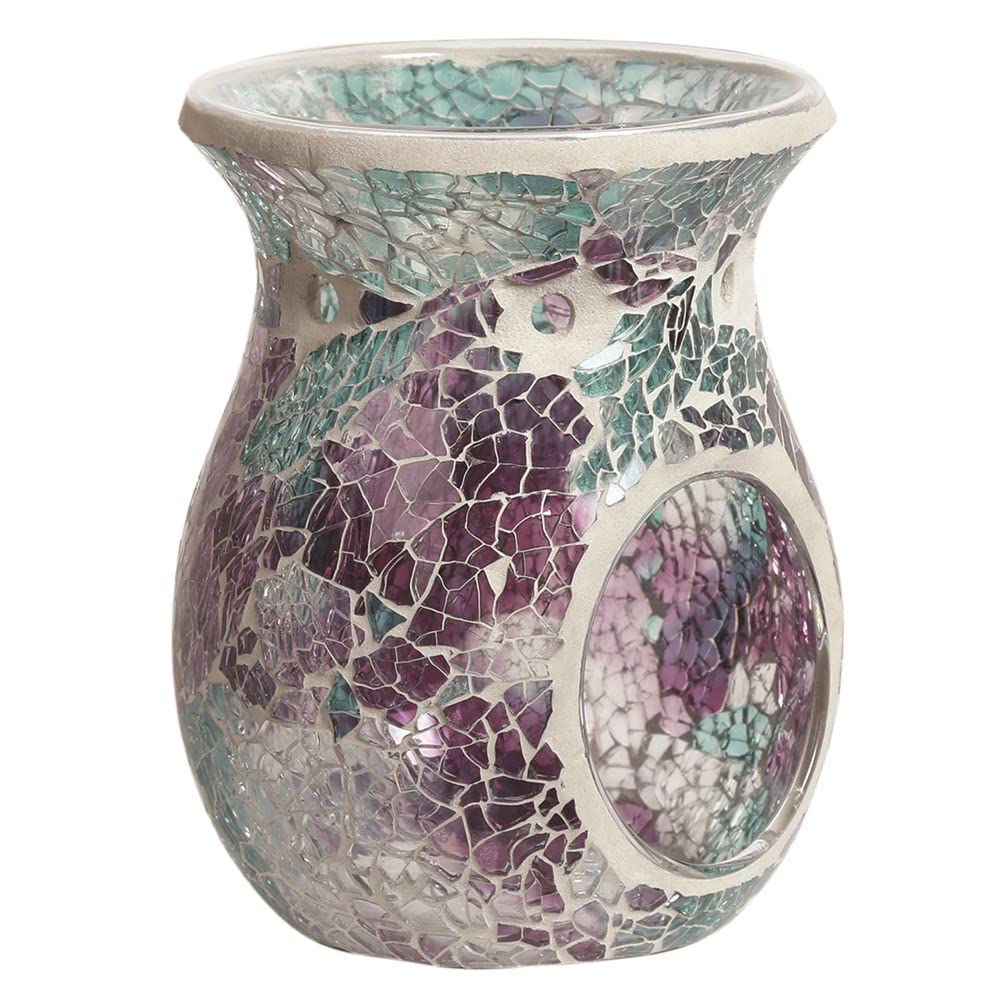 Aromatize Wax Melt Burner - Teal Crackle AR1785, Multicolor