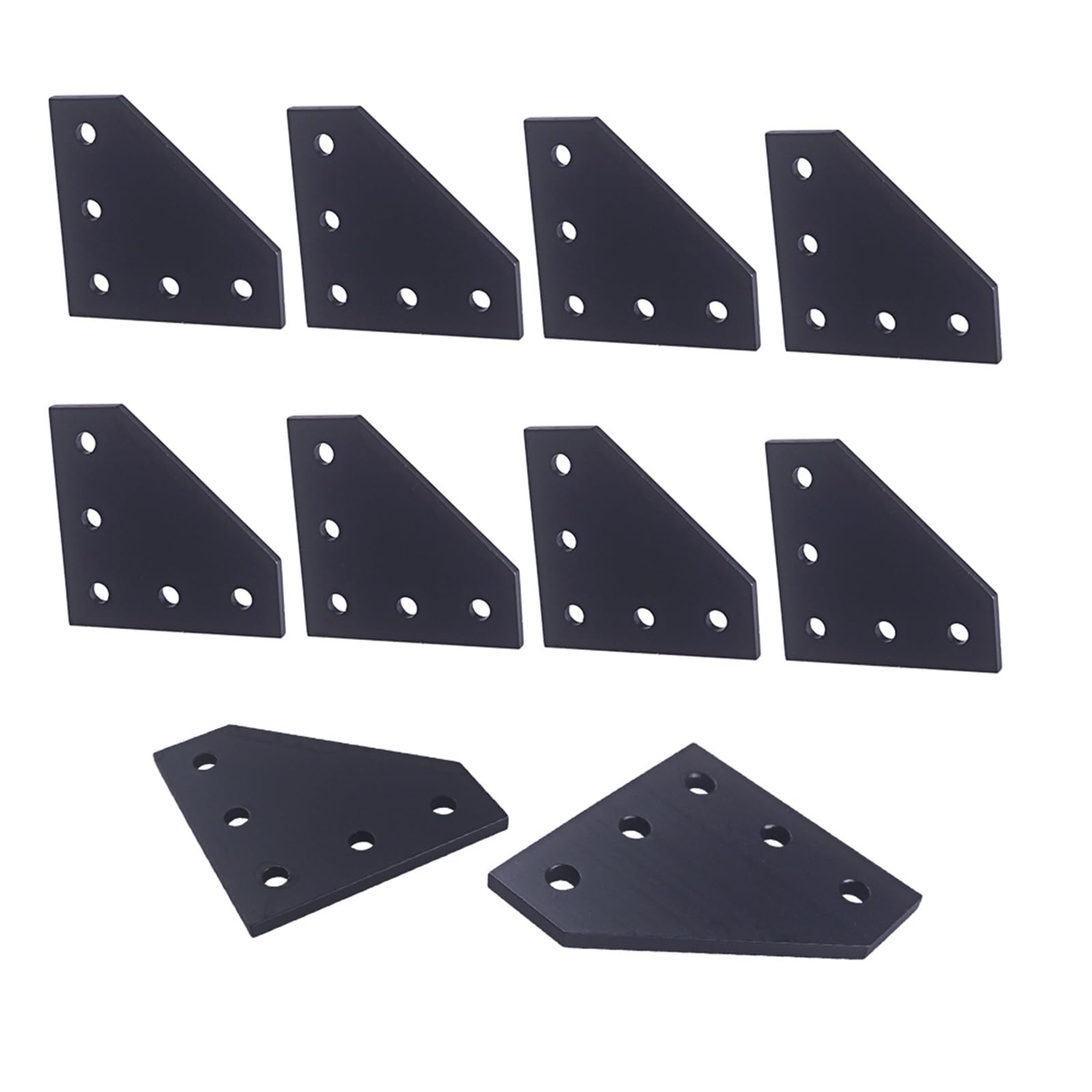 Plaques de jonction alu noir AVIMYA robustes 60x60x4mm équerres de précision x10
