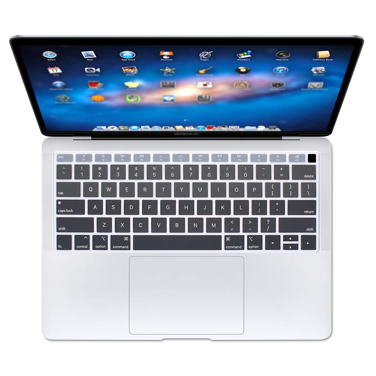 Se7enline Compatible with Macbook Keyboard Cover Skin for Mac Neo & Air 13/15 & Pro 14/16 inch (M5 M4 M3 M2 M1 A18 Pro) 2026/2025/2024/2023/2022/2021 Silicone Waterproof Dustproof EU Layout,Black — view 32