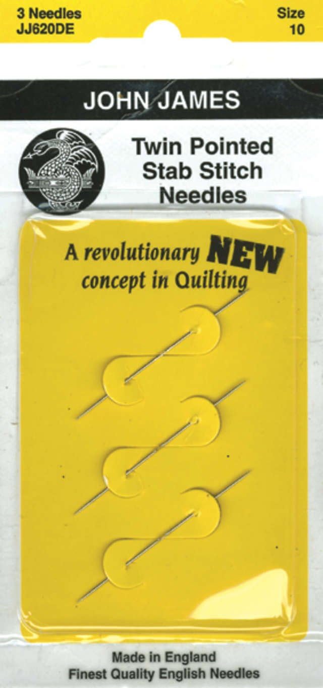 Colonial Needle Twin Point Stab Stitch Needles, Size 10, 3-Pack