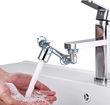 Faucet Extender Universal Swivel Faucet Extender Bathroom Kitchen Sink Faucet aerator, 1440 Angle Rotatable Faucet Extension Attachment,For Gargling Face And Washing