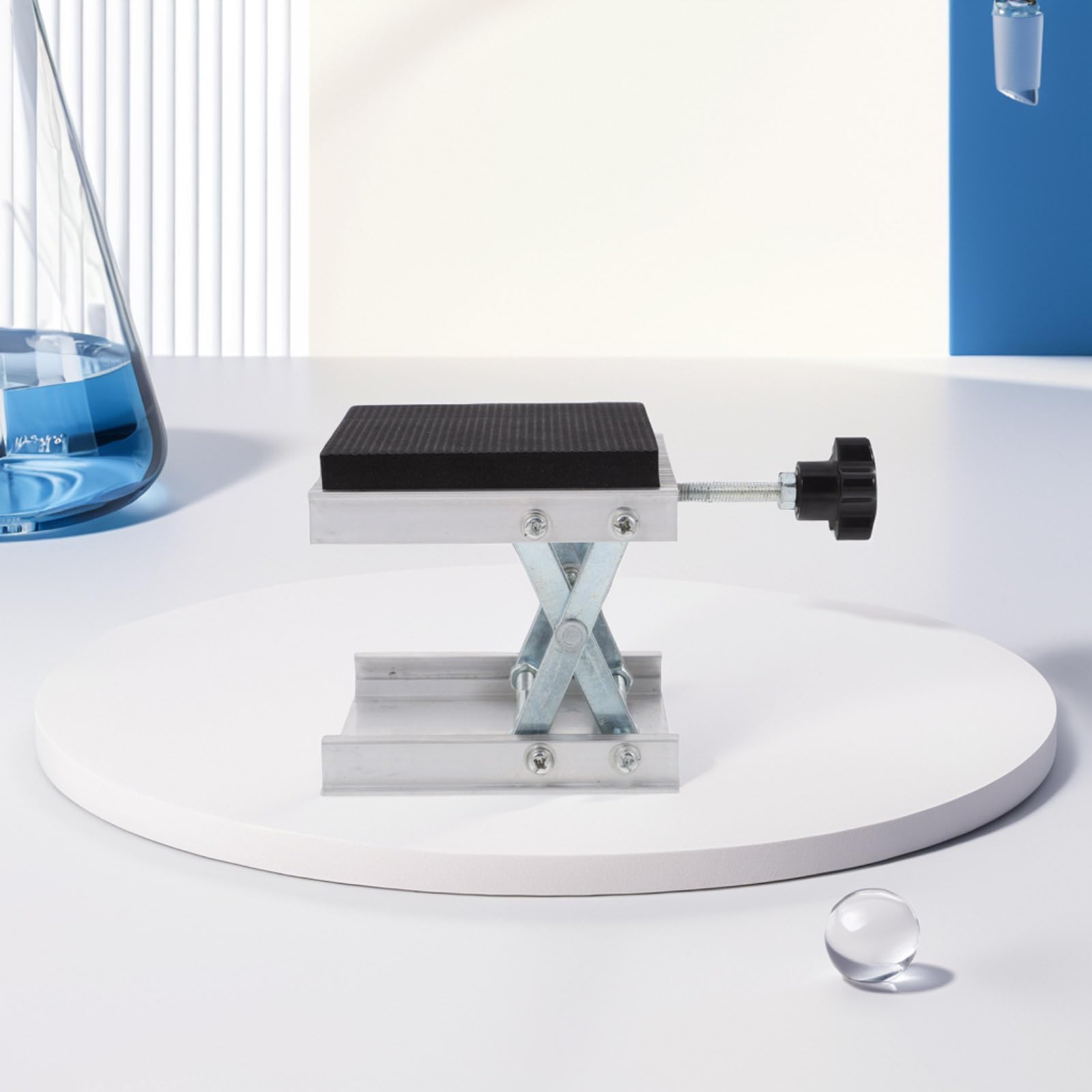 OUNONA Verstellbare Labor Hebebühne Aluminium mit Dämpfung und Plattformstütze für Laboranwendungen und Wissenschaftliche Experimente