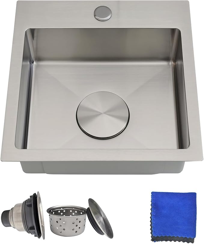 10 Best RV Kitchen Sinks for Van Life Review & Buying Guide 2025 14 Delironexu 15 Inch Bar Sink Drop In 18 Gauge Stainless Steel Small Kitchen Sink
