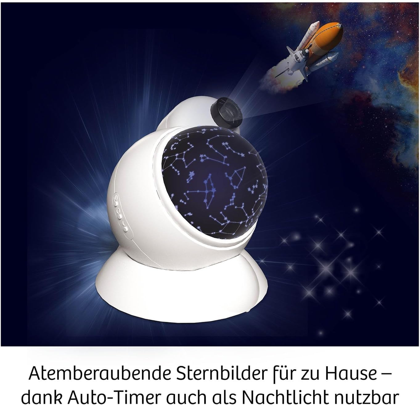 KOSMOS Zimmer Planetarium Projektor mit 2 auswechselbaren Sternkarten | Spannende Infos zum Sternenhimmel, Sonnensystem, Planeten, Astronomie für Kinder ab 8 Jahre