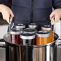 Vista 6 de Picowe Estante para conservas de 11.7 pulgadas, estante de acero inoxidable para conservas de vapor con mango de silicona, kit de suministros