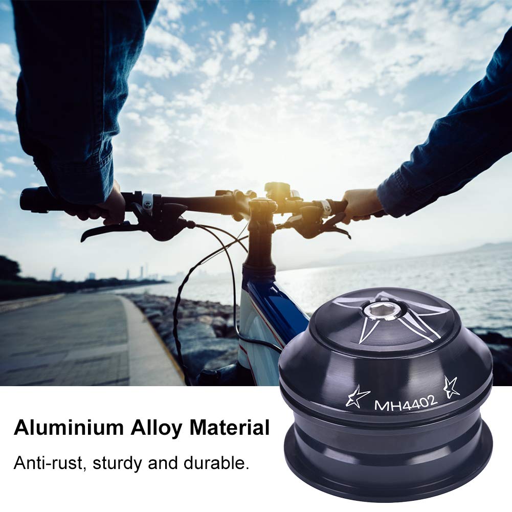 Zestaw słuchawkowy rowerowy ze stopu aluminium, zintegrowany zestaw słuchawkowy 44 mm do rowerów szosowych, górskich i hybrydowych, zamiennik, czarny przedni widelec, kubek i stożek, niegwintowany