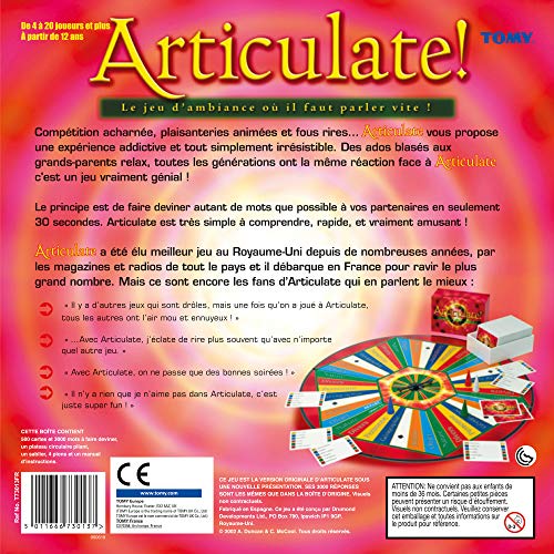 TOMY Articulate Jeu de Société Jeu de Société Adulte Jeu de Société par Équipe Jeux de Societe 2 Joueurs + Adolescents et Adultes Dès + - vue 5