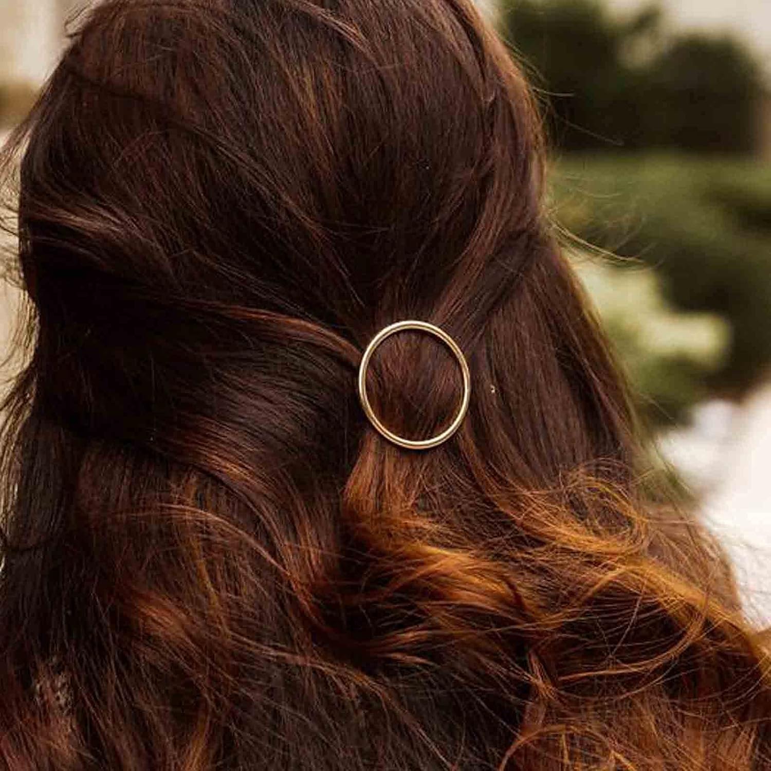 Circle Hair Clip Barrette Hollow Round Gold Hairpin Minimalist Bobby Pin Geometry Metal Hair Accessories for Women and Gilrs (Gold Circle)