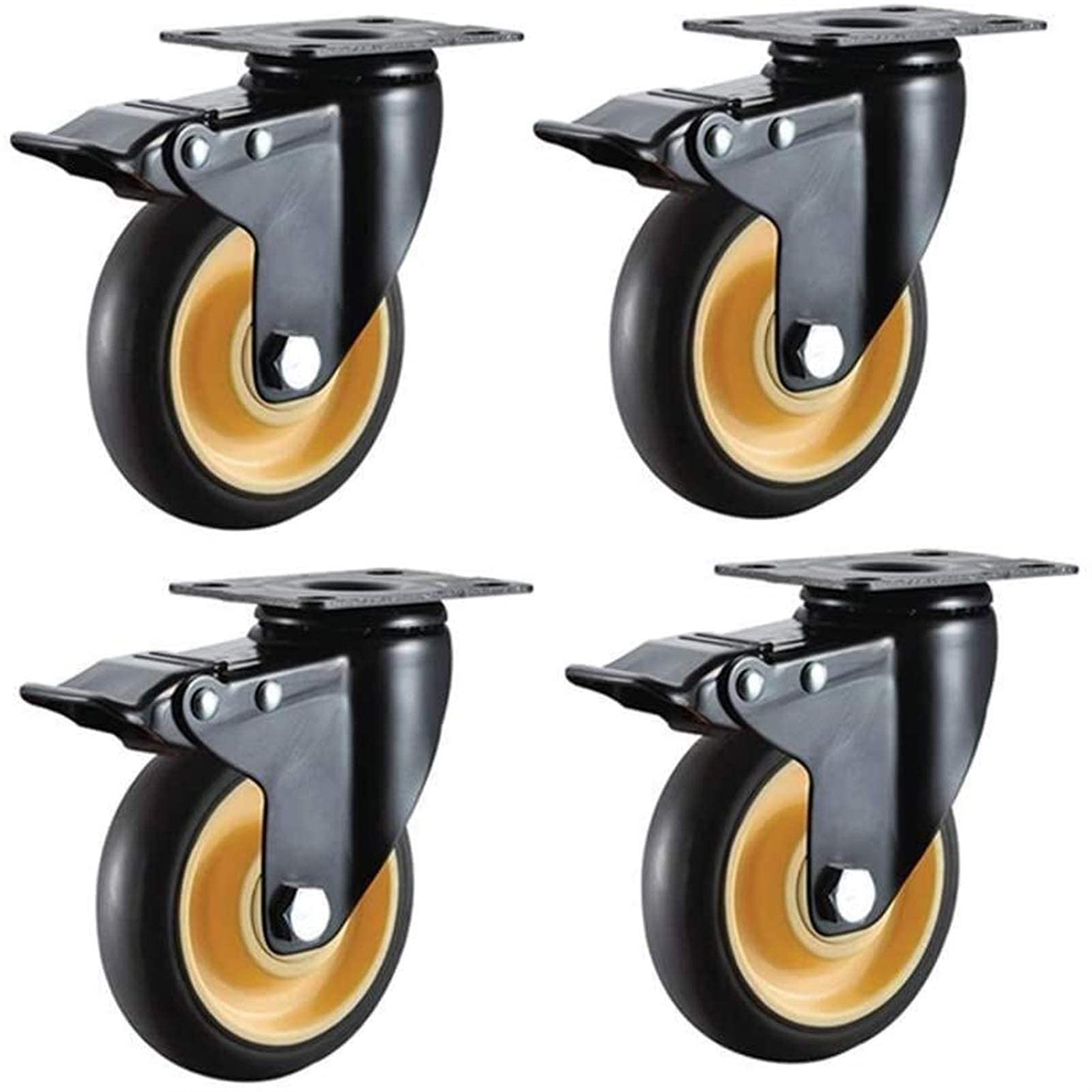 Roulettes de transport robuste 75 mm avec frein de blocage total universel