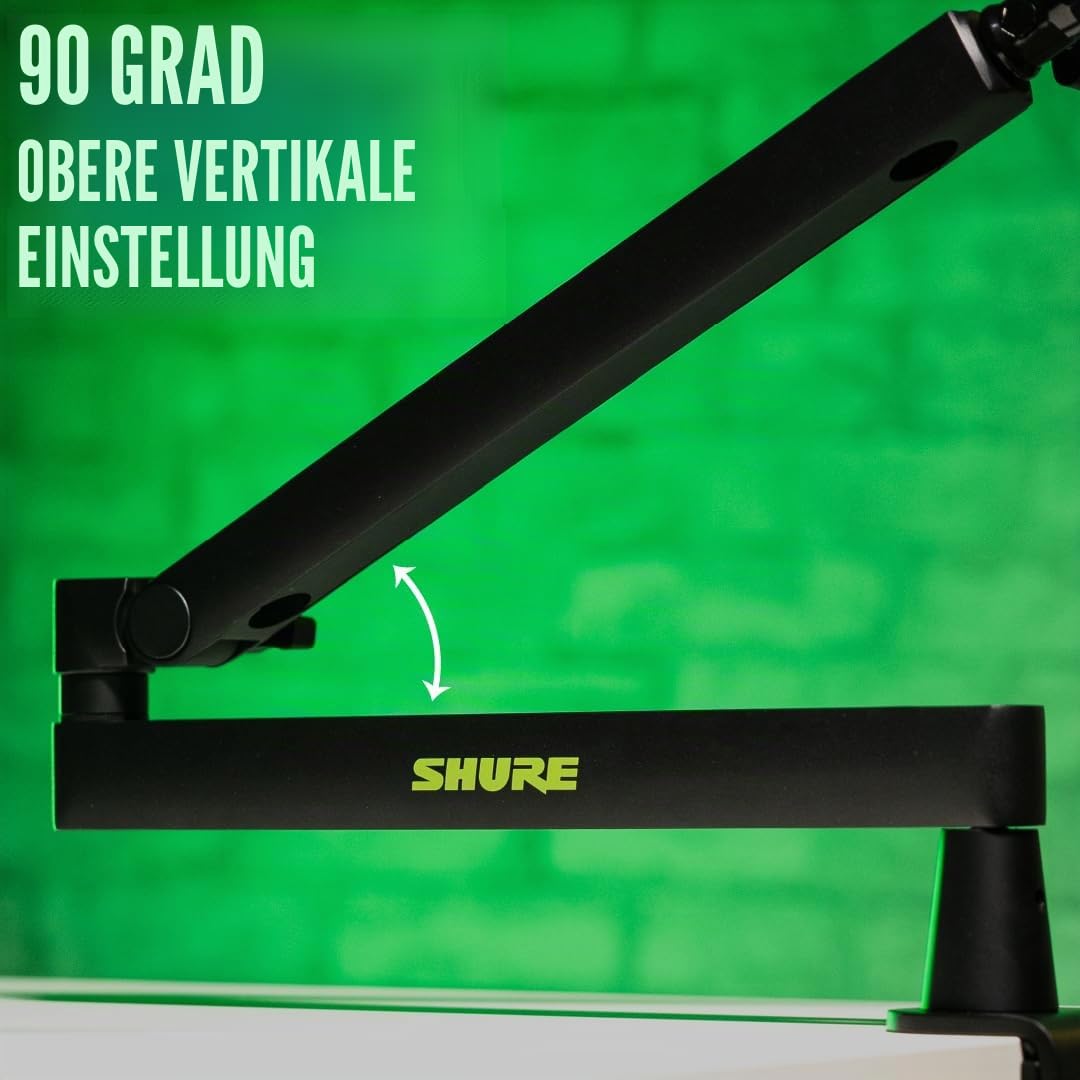 Shure by Gator by Gator Premium Low-Profile-Mikrofonständer für den Schreibtisch | voll verstellbar für Podcast, Streaming und Home Office Setups | (SH-BROADCAST2)