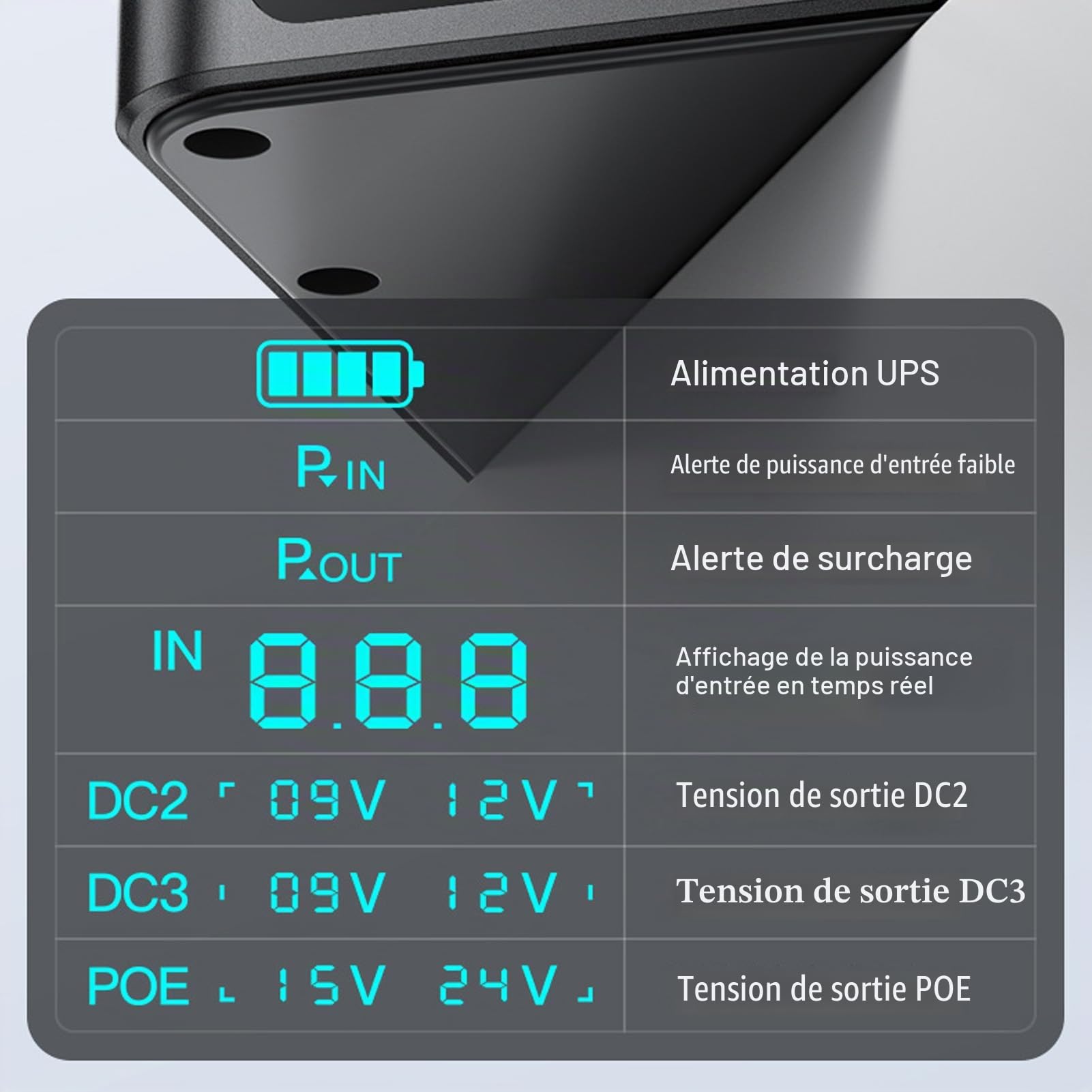 Fockety 18000mAh Mini UPS Battery Backup, 5 Prises de Secours de Secours Alimentation de Batterie avec Une Sortie Multi-Tension DC 5V 9V 12V pour Le Routeur WiFi, Caméra de sécurité (Prise UE)
