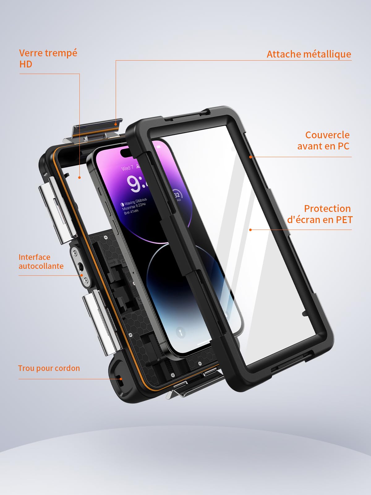 Lanhiem Pochette Étanche 15M [Universelle] Coque Téléphone Protection IPX8 Plongée Étui pour iPhone Samsung Galaxy Huawei XiaoMi RedMi Oppo Vivo et Smartphone 4.7-6.8'' sous Marine Housse - Noir