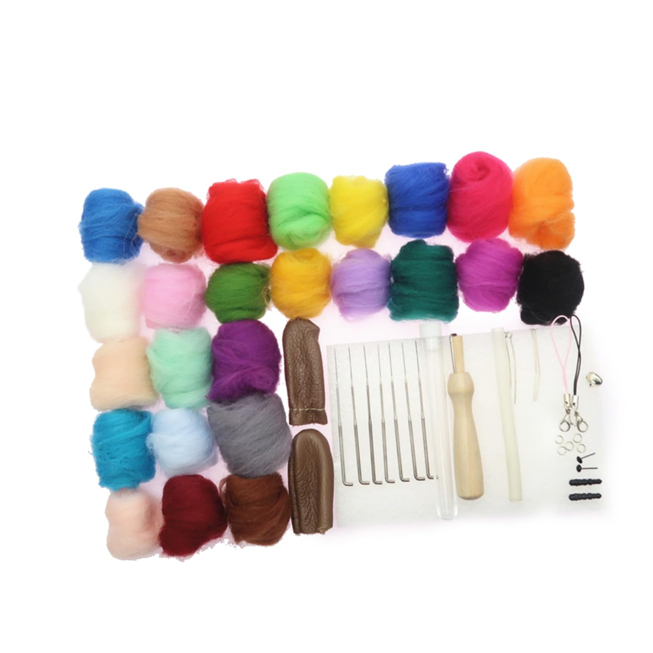 ULDIGI Needle Felting Wool Kit 25 Colors Wool Roving Fiber Knitting Yarn for Felting Projects