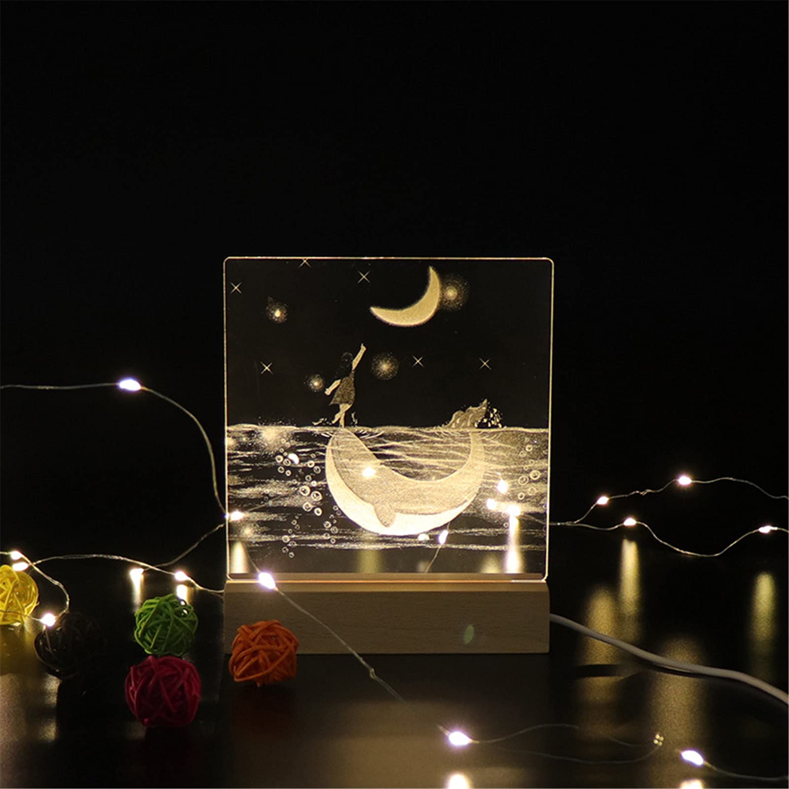 2pz LED luci base dell'esposizione, piedistallo di legno dell