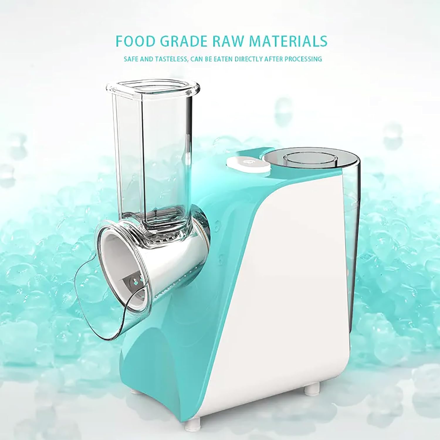 Electric Rotary Grater with 5 Interchangeable Blades, 150W Powerful Chopper for Quick Shredding of Cheese, Vegetables, and Chocolate – Easy to Assemble and Clean