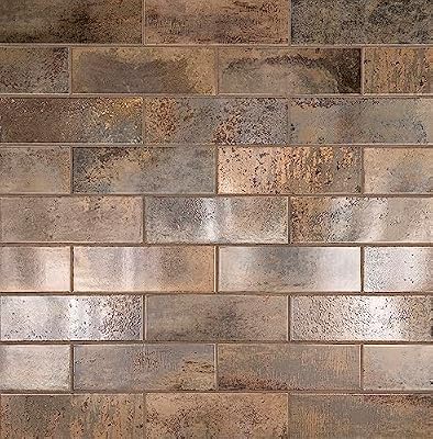 MSI Marza Rust 4 in. x 12 in. Glossy Ceramic Tile, Brown Subway Tile for Bathroom, Kitchen Backsplash, Accent Wall, and Shower