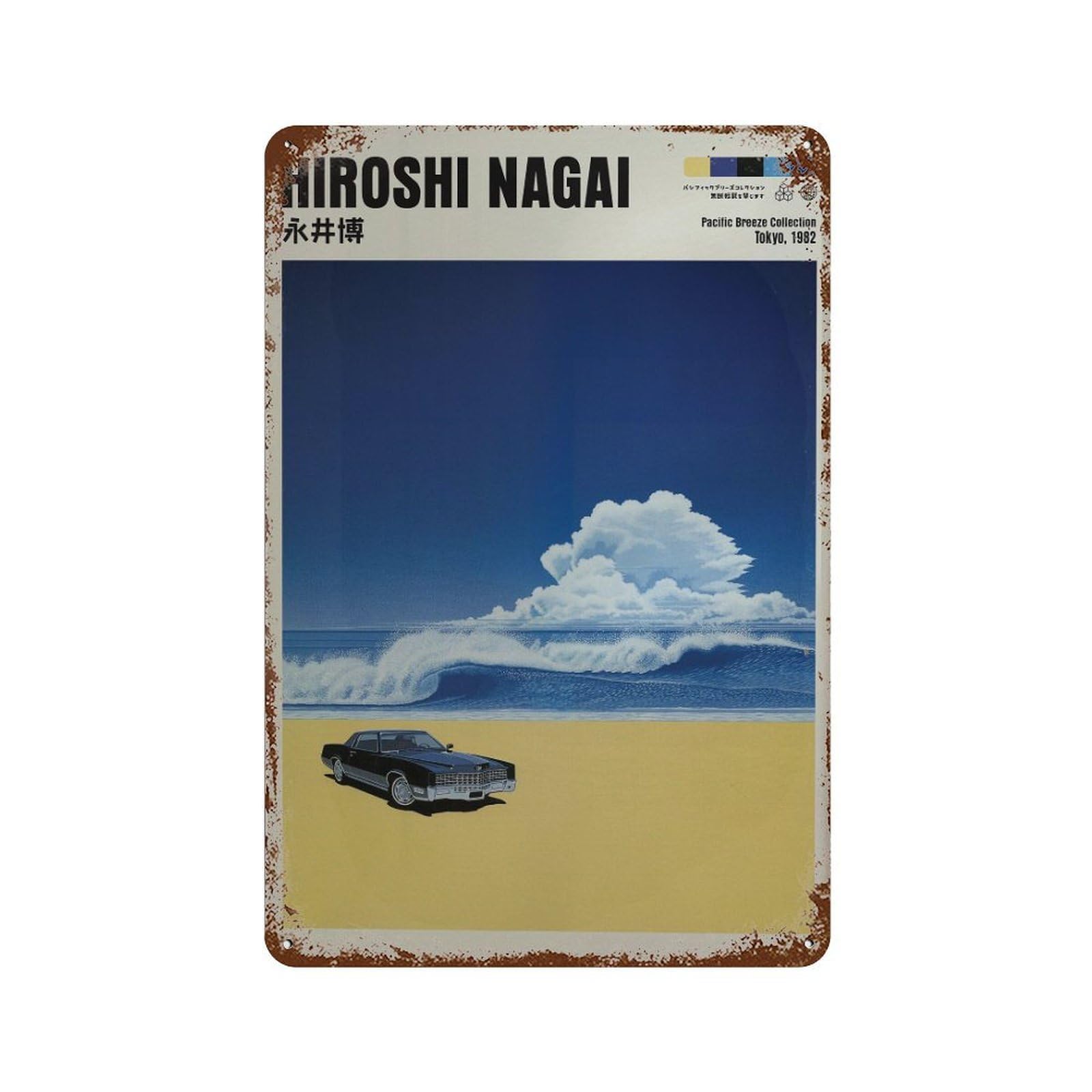 xiaoxiaoshen Hiroshi Nagai Japanese City Pop. Vaporwave Home Decor Wall Decor Art Metal Tin Poster Modern Home Decor Art Home Bar Shop Decorations Vintage Sign 30x20cm