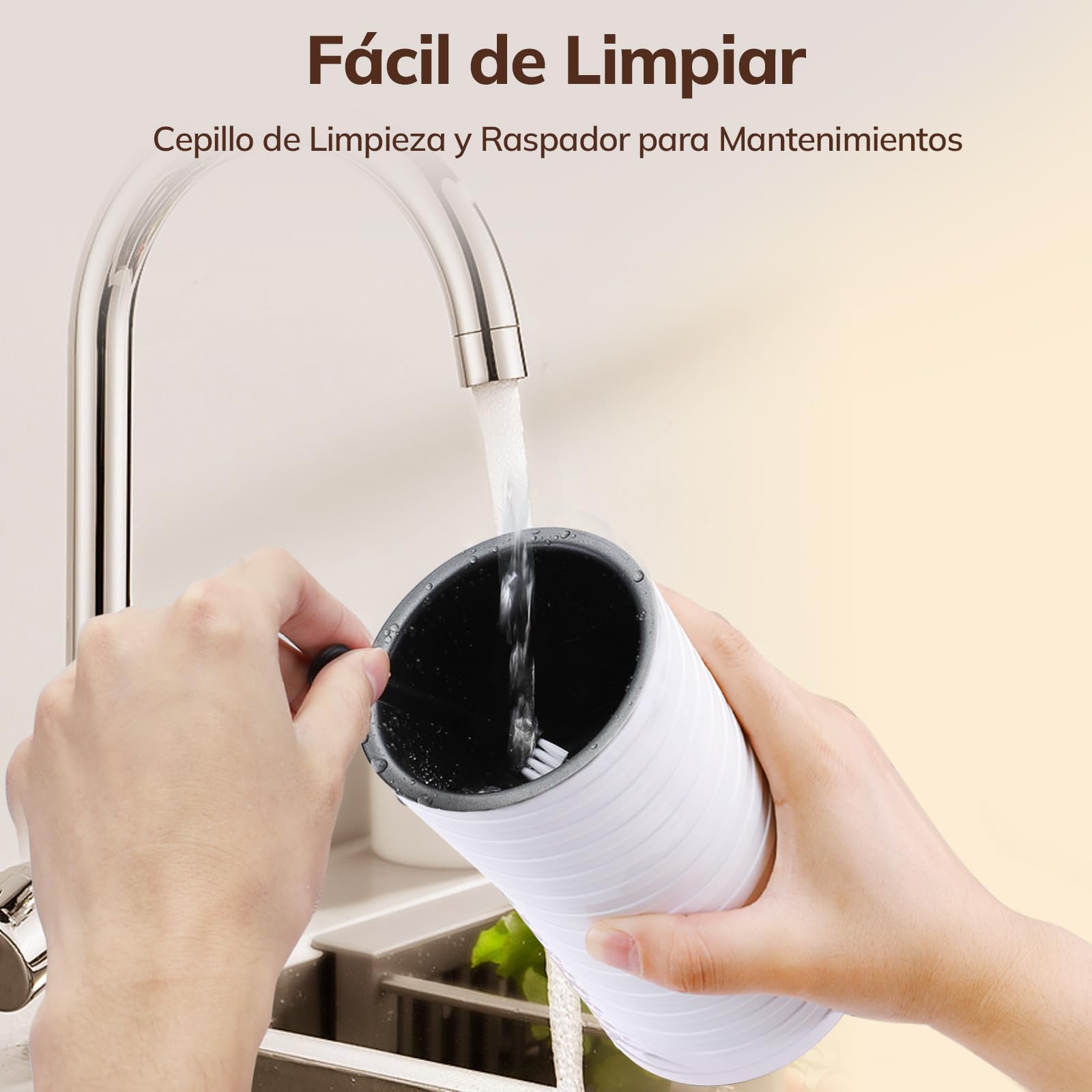 Morpilot Espumador de Leche Eléctrico, Calentador Leche 4 en 1, para Espuma Caliente y Fría, 240ml 400W, Blanco