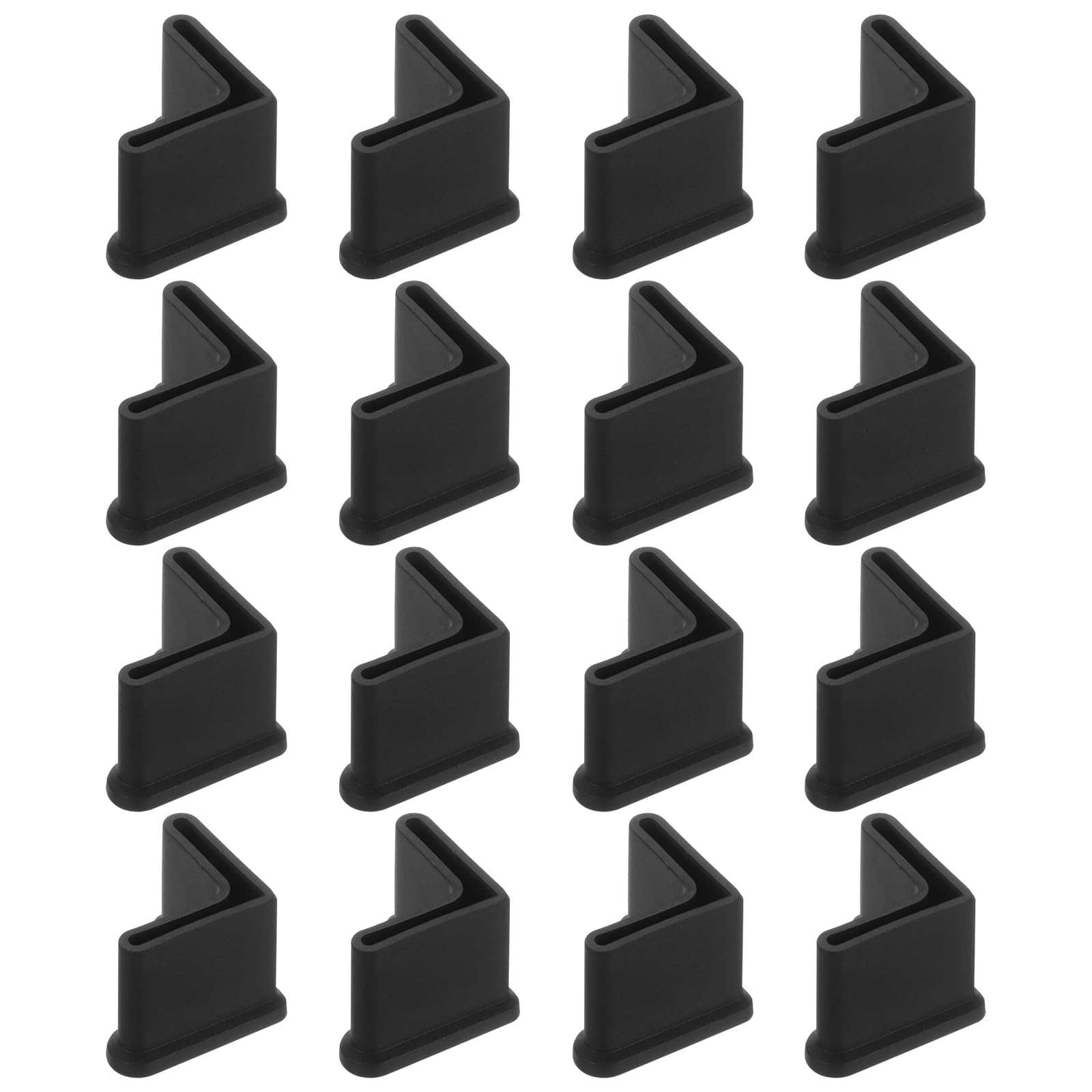 uxcell 16Pcs L Shape Leg Pads, 1.18" x 1.18"(30 x 30mm) Furniture Leg Cover Protectors L Shaped PVC Furniture Angle Iron Caps, Black