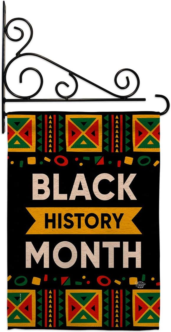 Celebrate Black History Month Garden Flag Set Wall Holder Lives Matter BLMCelebrates African Americans Heritage Small Decorative Gift Yard House Banner Double-Sided Made In USA 13 X 18.5