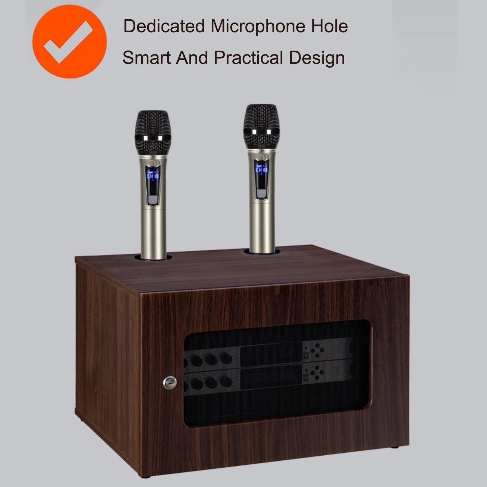 ZIGTUEI Av Media Stand, Stereo Cabinet, Av Cabinet, Media Storage Cabinet, Metal Audio Rack, CD Audio Rack Tower Holder, for Living, Gaming, Recording Room(Brown)