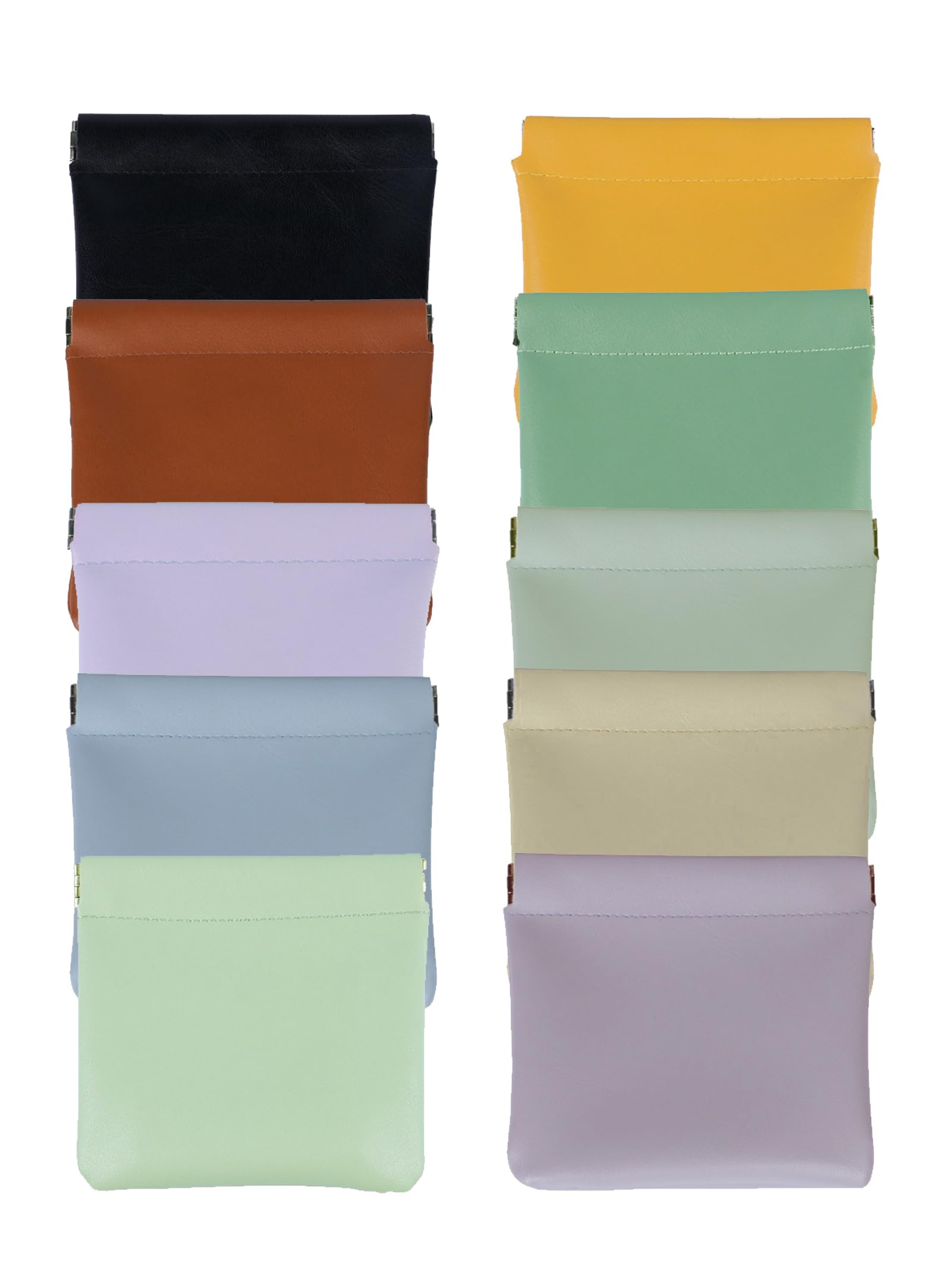 Bleiou 10 Pcs Pocket Cosmetic Bag Makeup Organizer Pouch Coin Purse Earbud Case Accessories Bag Snap Closure Pouch Mixed Color