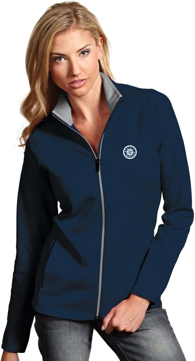 MLB Seattle Mariners Women's Leader Jacket, Navy/Silver