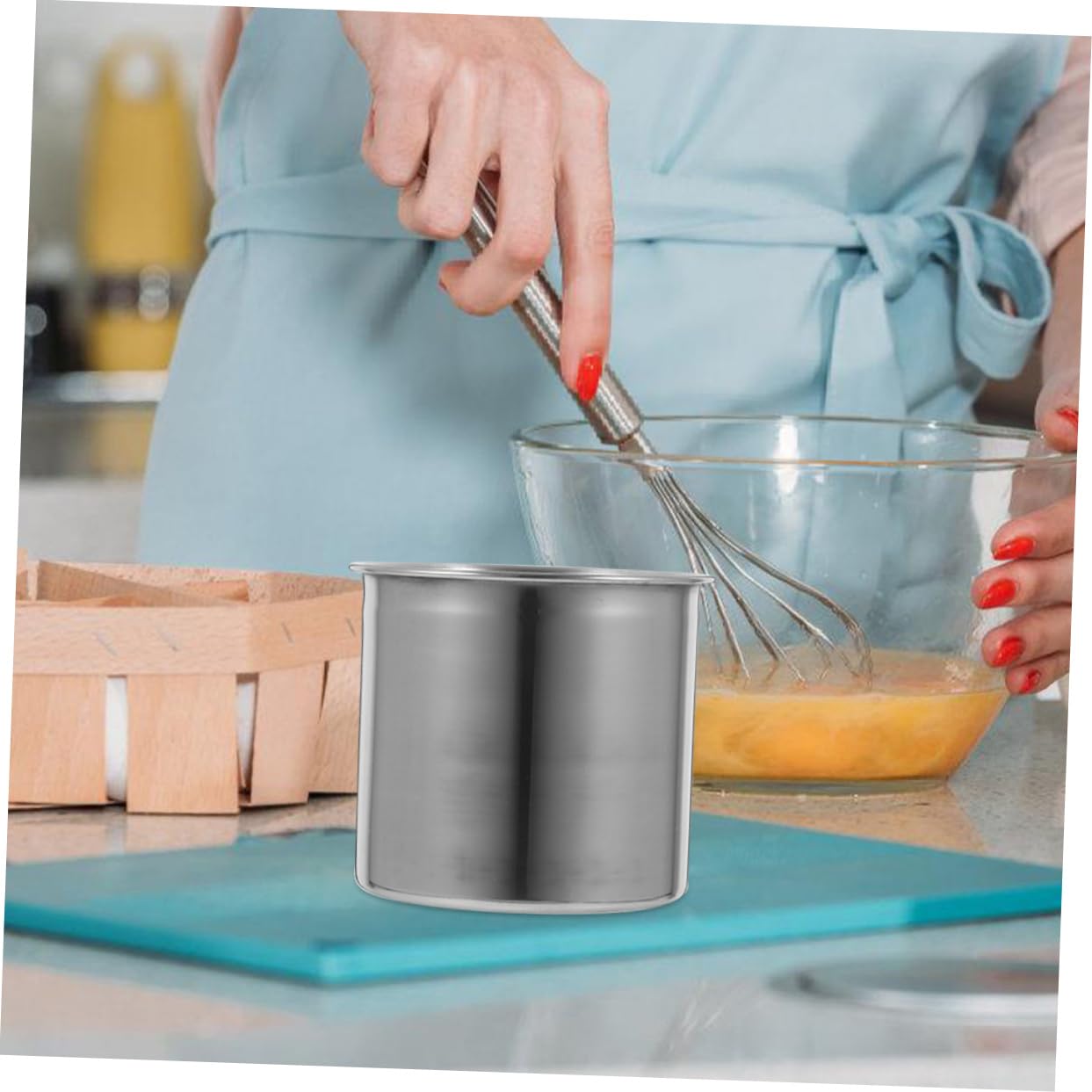 TOPBATHY Lot De 5 Tasses À Mesurer Robustes En Acier Inoxydable Récipients À Mesurer À Large Ouverture Pour 3 Pièces X 5