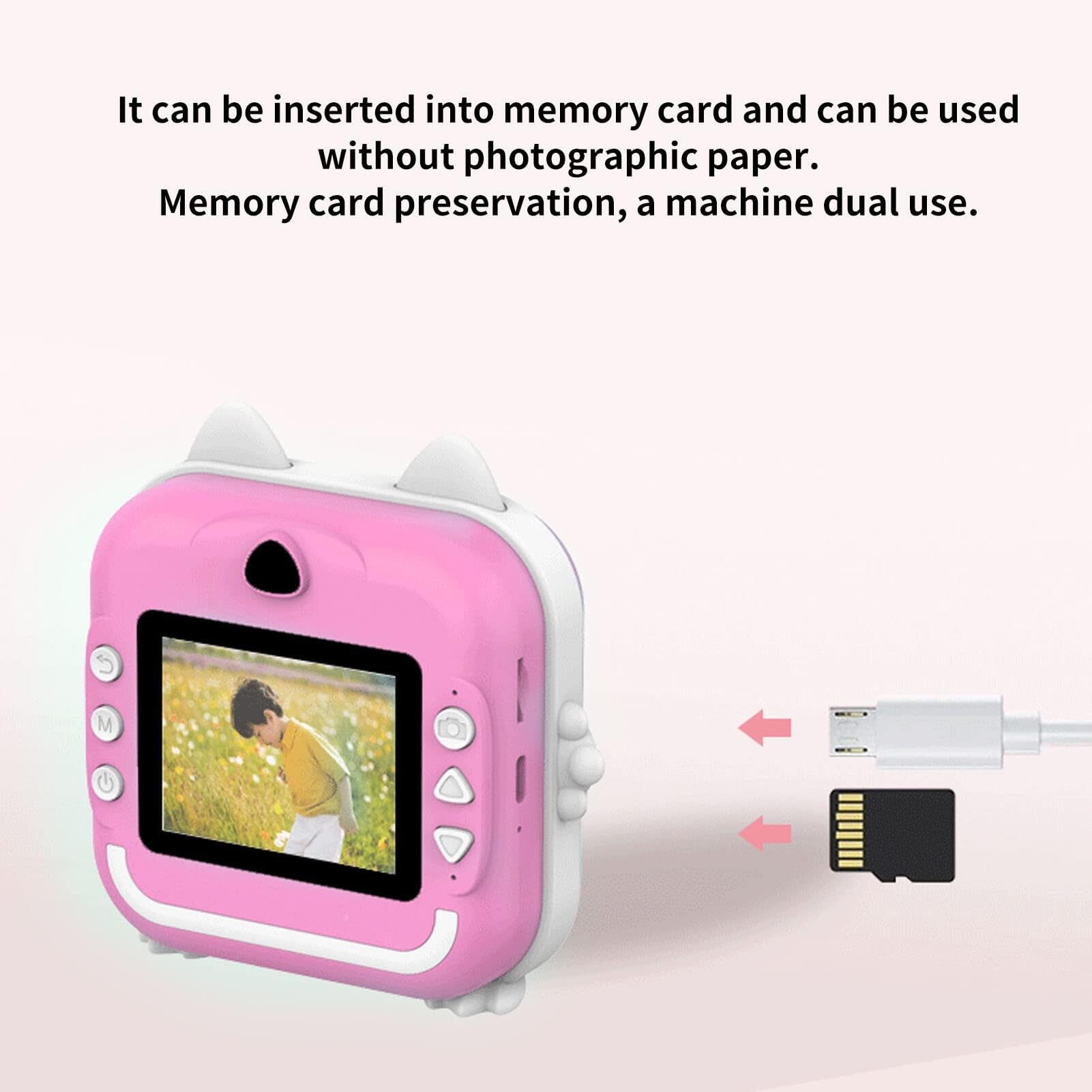 Cyfrowa kamera do druku dla dzieci, dziecięca kamera do druku cyfrowego ładowanie USB 5 V 24 MP automatyczne ustawianie ostrości 800 mAh do domu