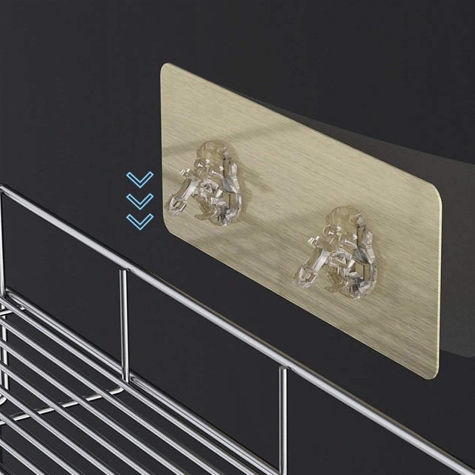 Mensole Bagno Mensola da bagno con portasciugamani, mensole da doccia sospese in acciaio inox senza foratura da 15,7", portaoggetti da doccia staccabile a parete, salva spazio Porta Shampoo Doccia