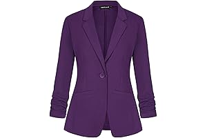 Trendy Plus Size Purple Blazer for Women