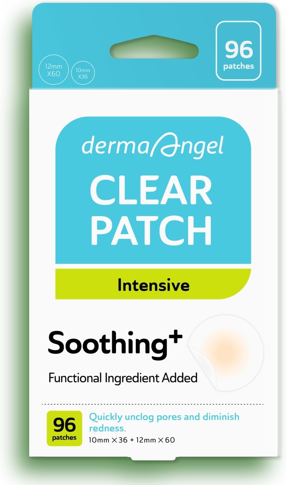 - DERMA ANGEL Invisible Salicylic Acid Pimple Patches for Face - Redness Reducing Hydrocolloid Acne Patches, Clear Pimple & Zit Patches for Blind Pimples - 96 Count 2 Sizes Soothing Plus (Clear Patch)