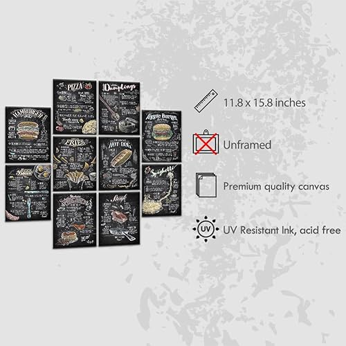 Miniatura 2 de Pintura en lienzo de cocina gastronómica clásica, enseñanza de recetas de espagueti, 12 x 16 pulgadas, sin marco, arte culinario para decoración de