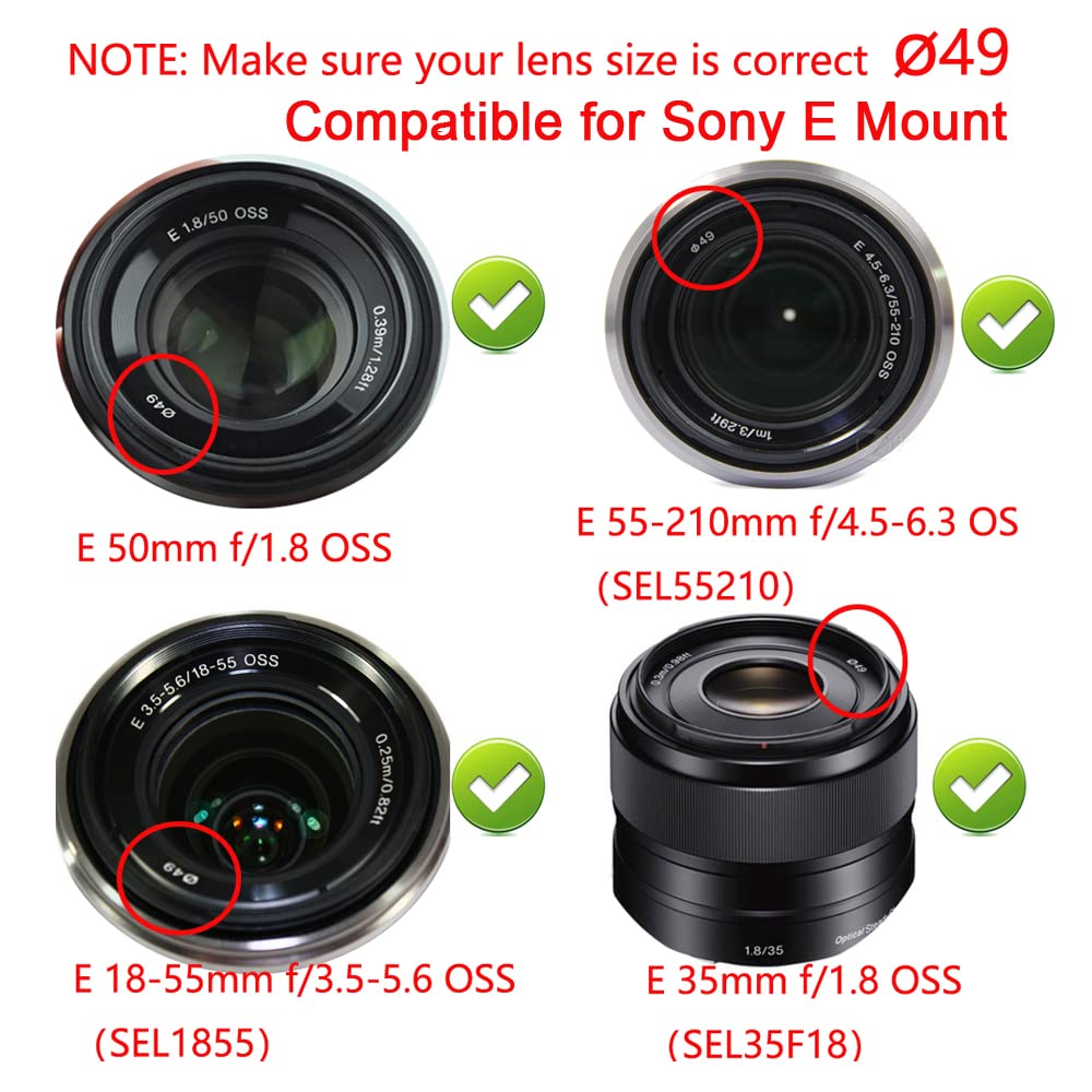 Filtro Protector UV Multicapa De 49 Mm Y Tapa De Lente De 49 Mm Compatible Con