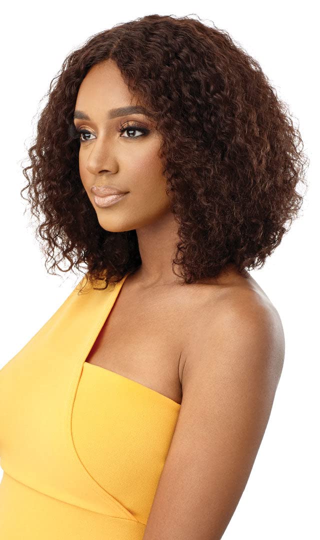 Outre The Daily 100% Unprocessed Human Hair Lace Part Wet & Wavy Wig - NATURAL CURLY 14 (Color:Natural Black)